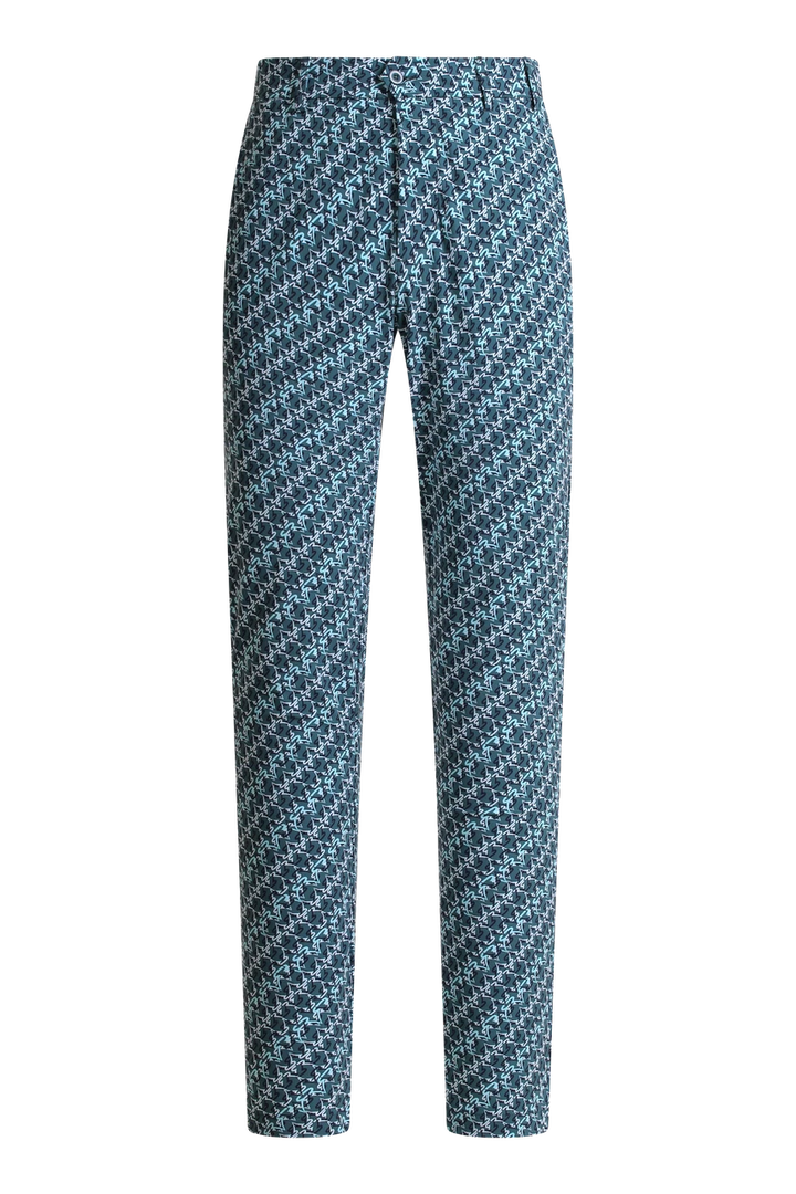 Chervò Men's SERENO 4-Way Stretch Print Pant - GREEN / SCRIBBLE
