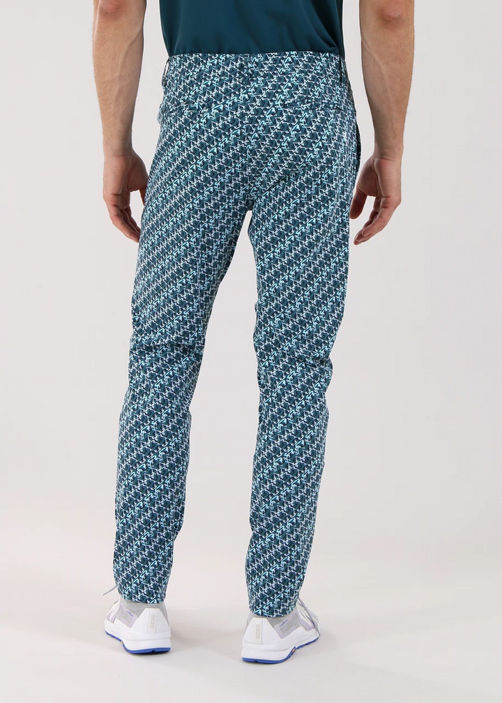 Chervò Men's SERENO 4-Way Stretch Print Pant - GREEN / SCRIBBLE