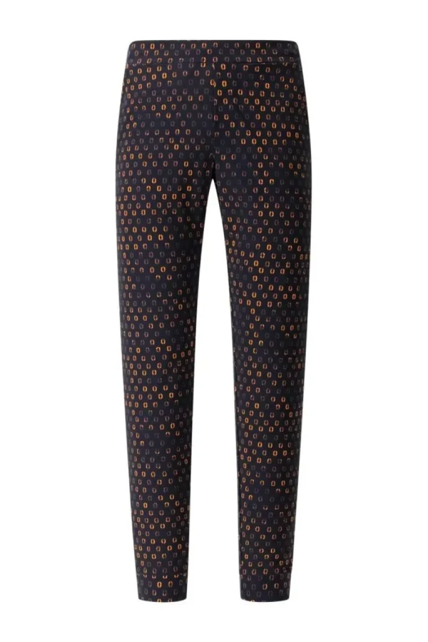 Chervò Men's SEBASTIAN 4-Way Stretch Print Active Joggers - DARK NAVY / ORANGE