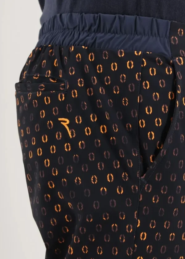 Chervò Men's SEBASTIAN 4-Way Stretch Print Active Joggers - DARK NAVY / ORANGE