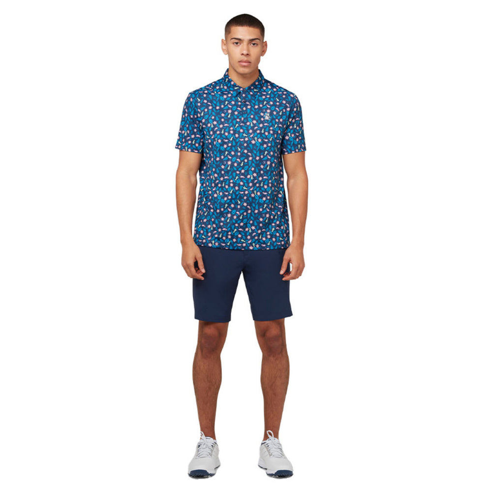 Original Penguin Mens Whimsical Tropical Print Golf Polo Shirt - BLACK IRIS - Golf Anything Canada