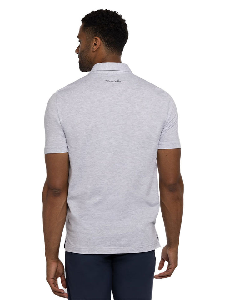 TRAVIS MATHEW MENS LEAVE OF ABSENCE POLO - HEATHER LIGHT GREY