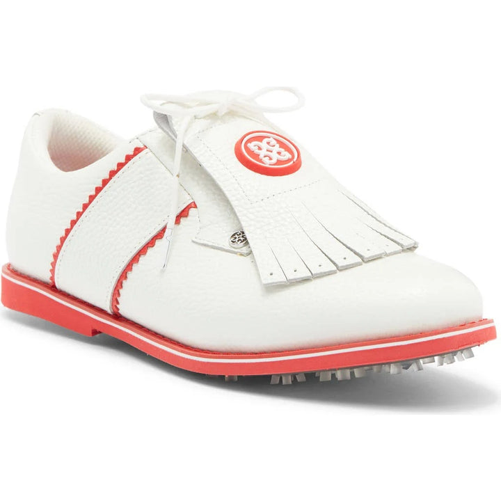 G/FORE WOMEN'S KILTIE GALLIVANTER STRIPE GOLF SHOE - SNOW / POPPY