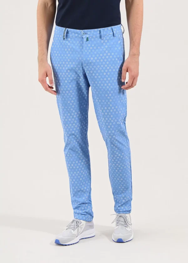 Chervò Men's SURREALE 4-Way Stretch Print Golf Pant - AQUARIUS BLUE