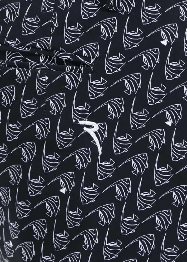 Chervò Men's SURREALE 4-Way Stretch Fish Print Golf Pant - NAVY / WHITE