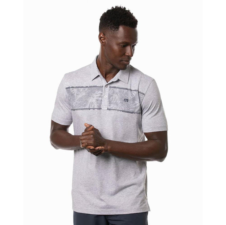 TRAVIS MATHEW MENS MAKE CAMP POLO - HEATHER LIGHT GREY