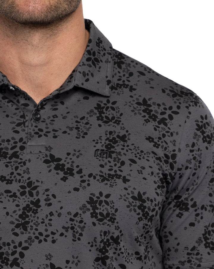 TRAVIS MATHEW MENS A LITTLE SPICE POLO - HEATHER FORGED IRON
