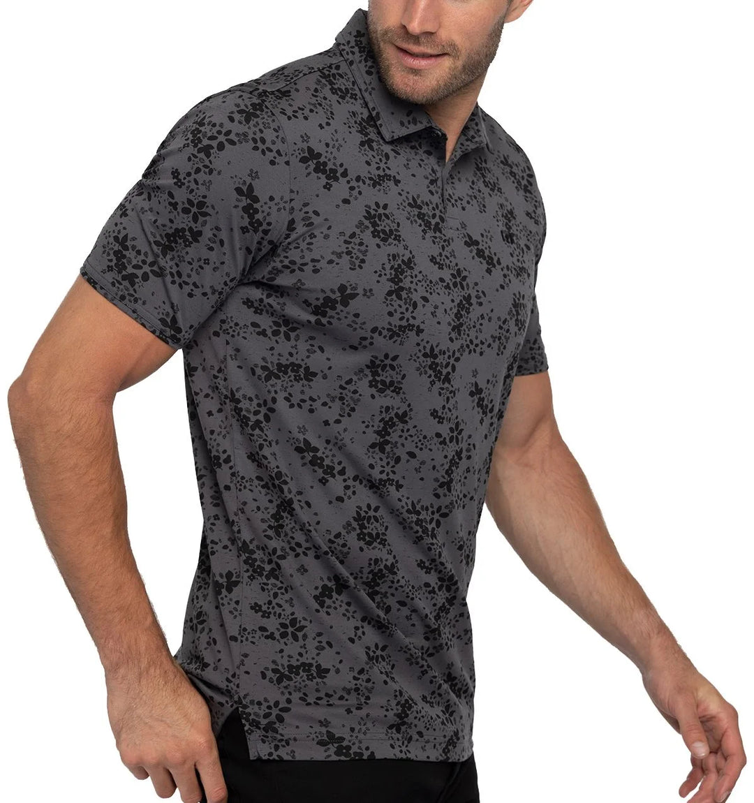 TRAVIS MATHEW MENS A LITTLE SPICE POLO - HEATHER FORGED IRON