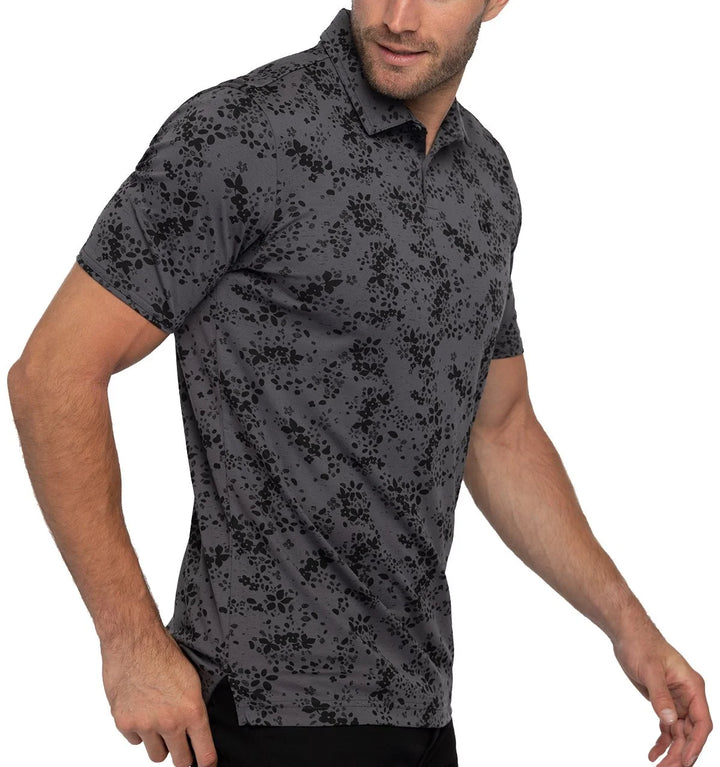 TRAVIS MATHEW MENS A LITTLE SPICE POLO - HEATHER FORGED IRON