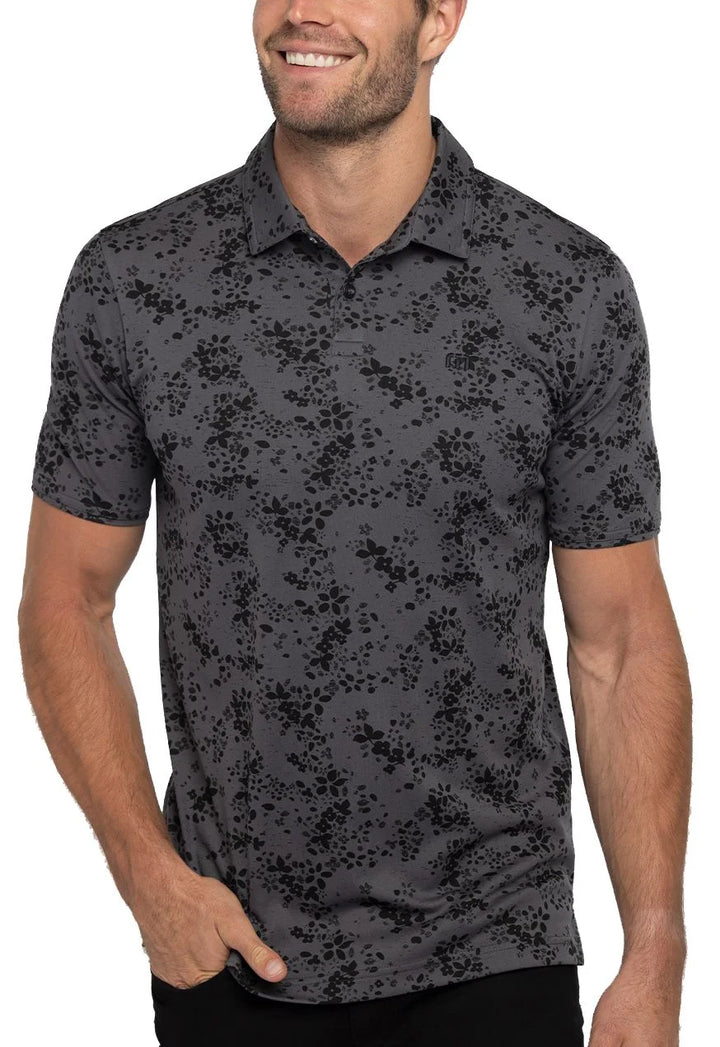 TRAVIS MATHEW MENS A LITTLE SPICE POLO - HEATHER FORGED IRON