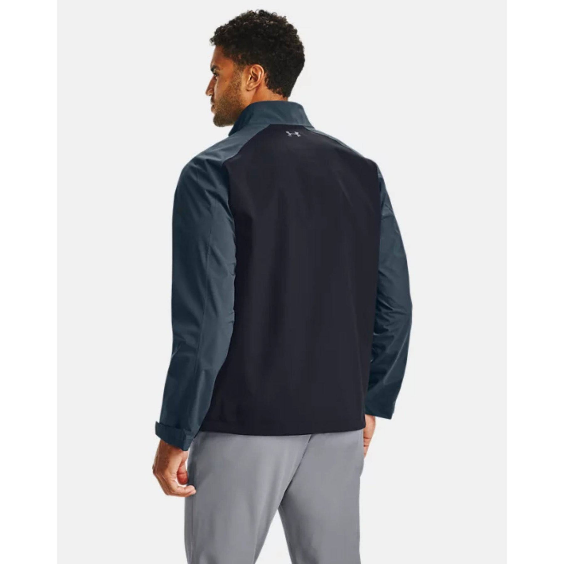 Under Armour Mens Spring Rain Jacket - BLACK/MECHANIC BLUE/MECHANIC BLUE