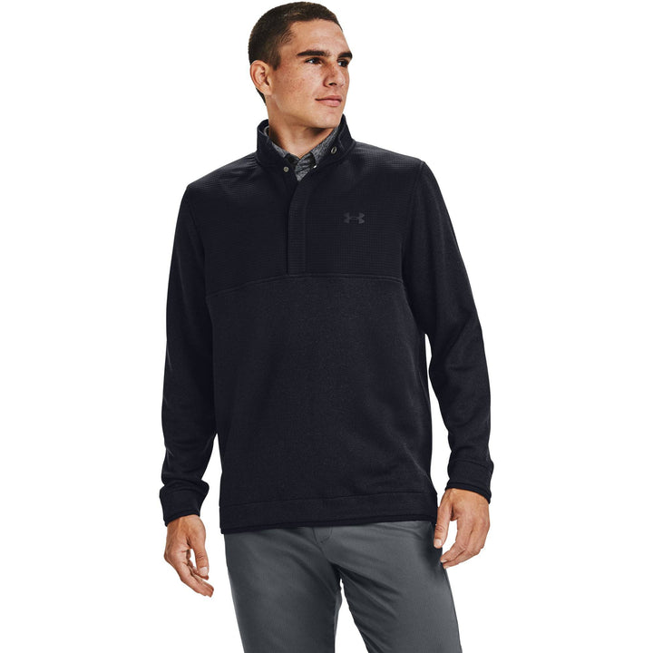Under Armour Mens Storm SweaterFleece ½ Snap - BLACK / BLACK / BLACK