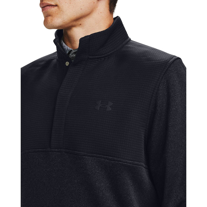 Under Armour Mens Storm SweaterFleece ½ Snap - BLACK / BLACK / BLACK