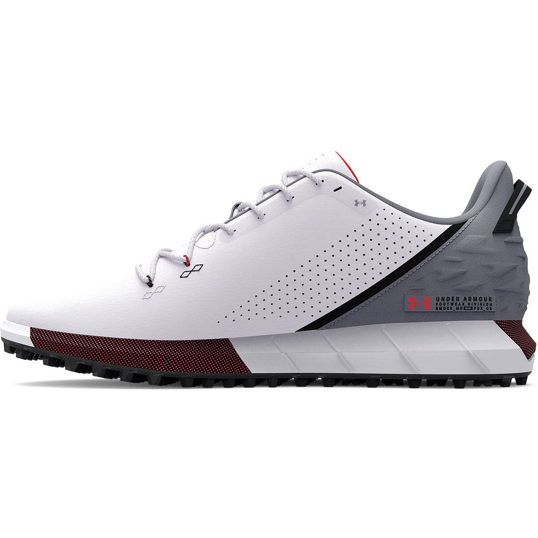 Under Armour Mens HOVR Drive Spikeless Golf Shoes - WHITE/MOD GRAY/BLACK