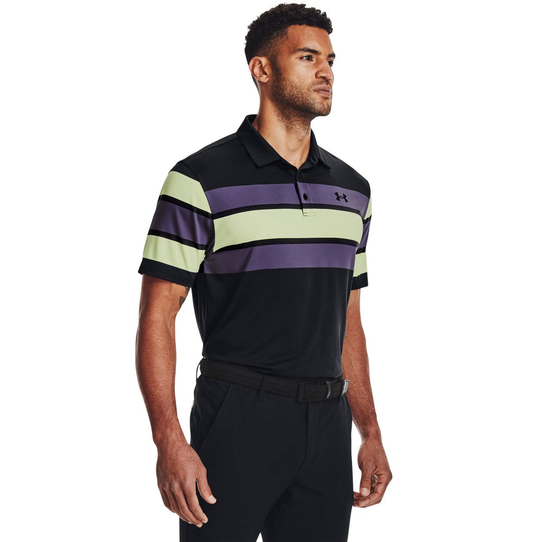 Under Armour Mens Playoff Polo 2.0 - BLACK/TWILIGHT PURPLE/BLACK