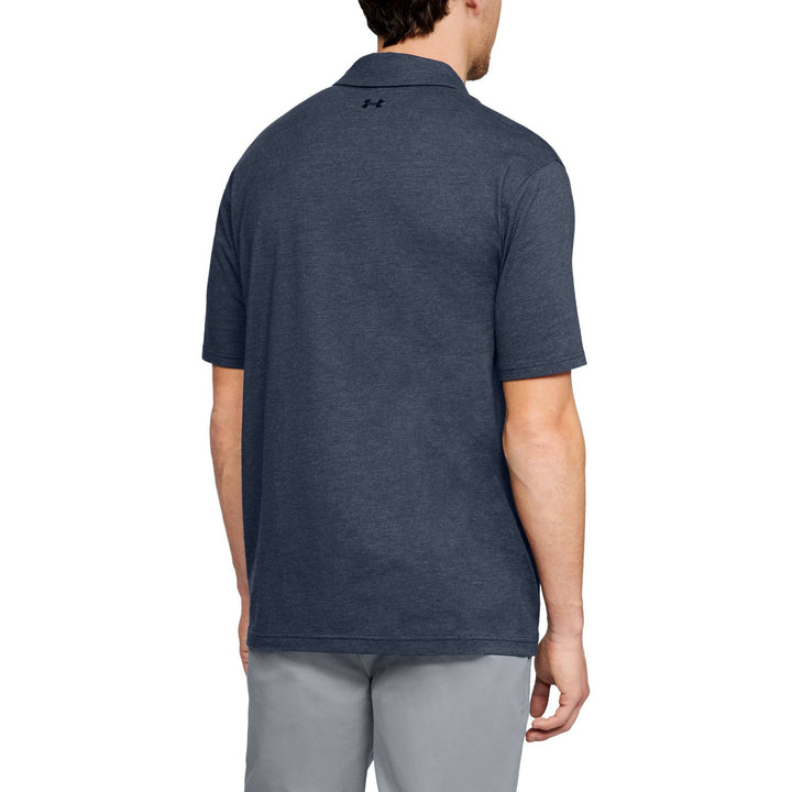 Under Armour Mens Charged Cotton Scramble Polo - ACADEMY NAVY