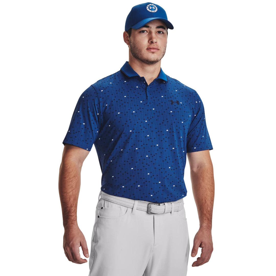 Under Armour Mens Iso-Chill Edge Polo - BLUE MIRAGE/MIDNIGHT NAVY