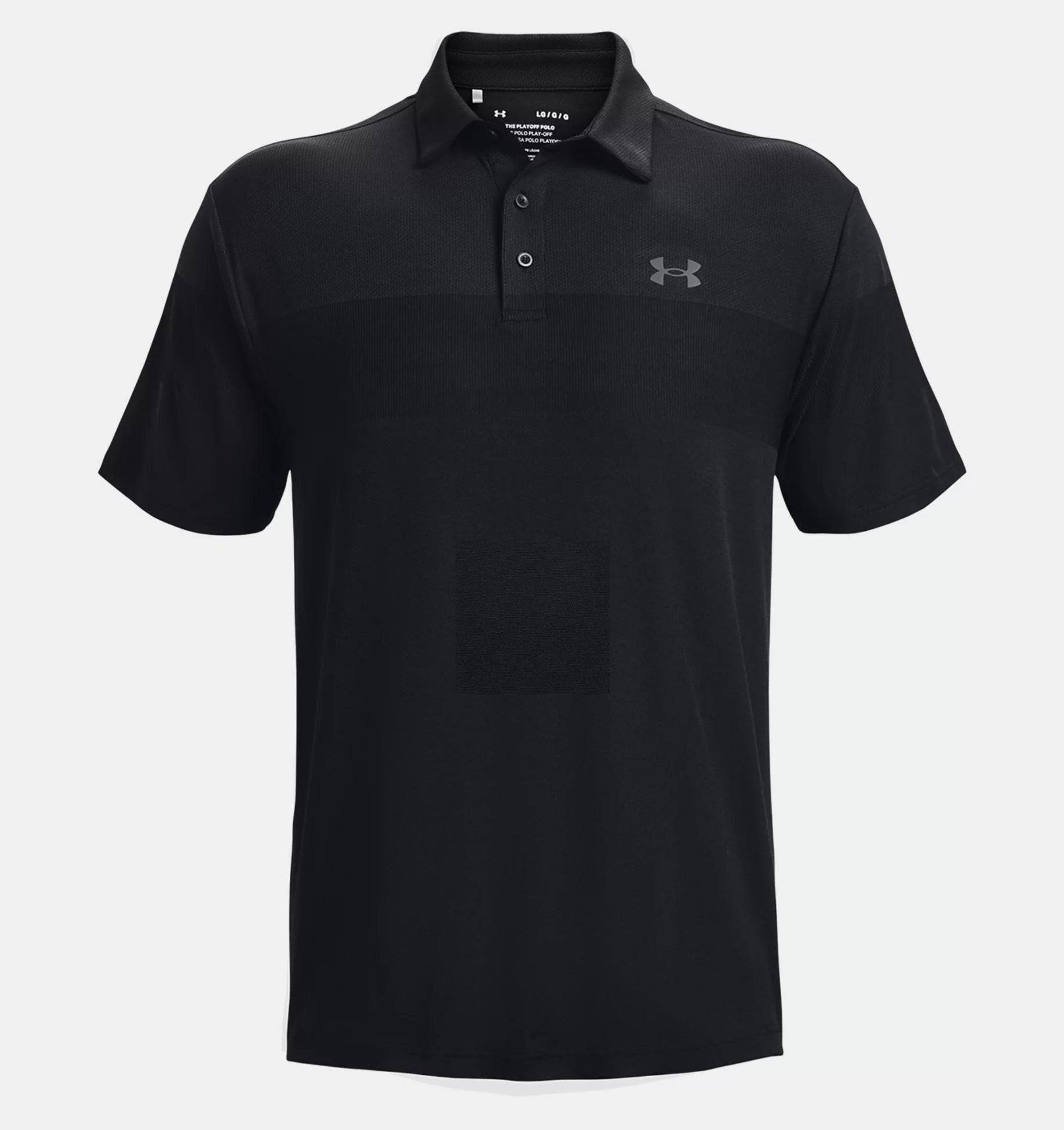 Black under armour polo men's discount