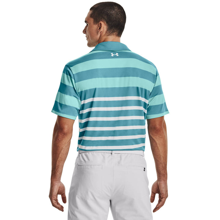 Under Armour Mens Playoff 3.0 Stripe Polo - GLACIER BLUE/BLUE FOAM/WHITE