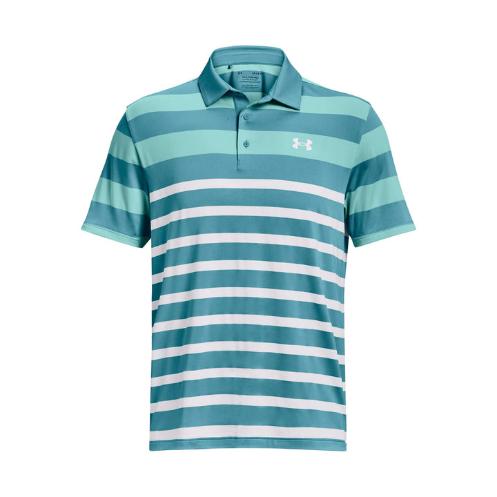 Under Armour Mens Playoff 3.0 Stripe Polo - GLACIER BLUE/BLUE FOAM/WHITE