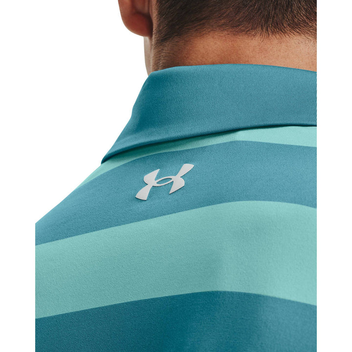 Under Armour Mens Playoff 3.0 Stripe Polo - GLACIER BLUE/BLUE FOAM/WHITE