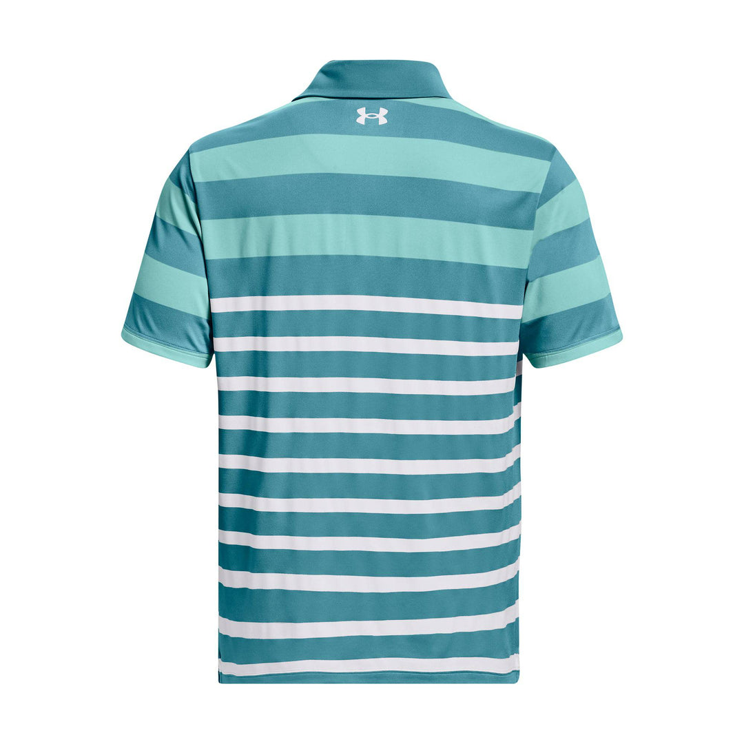 Under Armour Mens Playoff 3.0 Stripe Polo - GLACIER BLUE/BLUE FOAM/WHITE