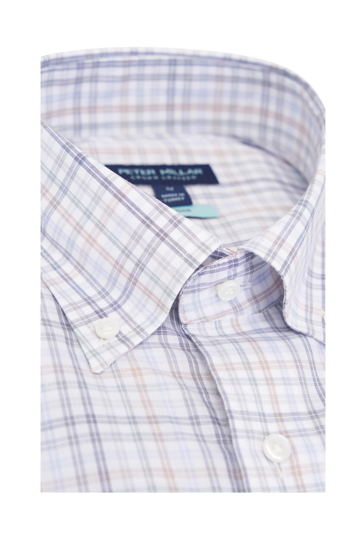 Peter Millar Men's Tailored Fit Parker Performance Poplin Sport Shirt - SHERWOOD