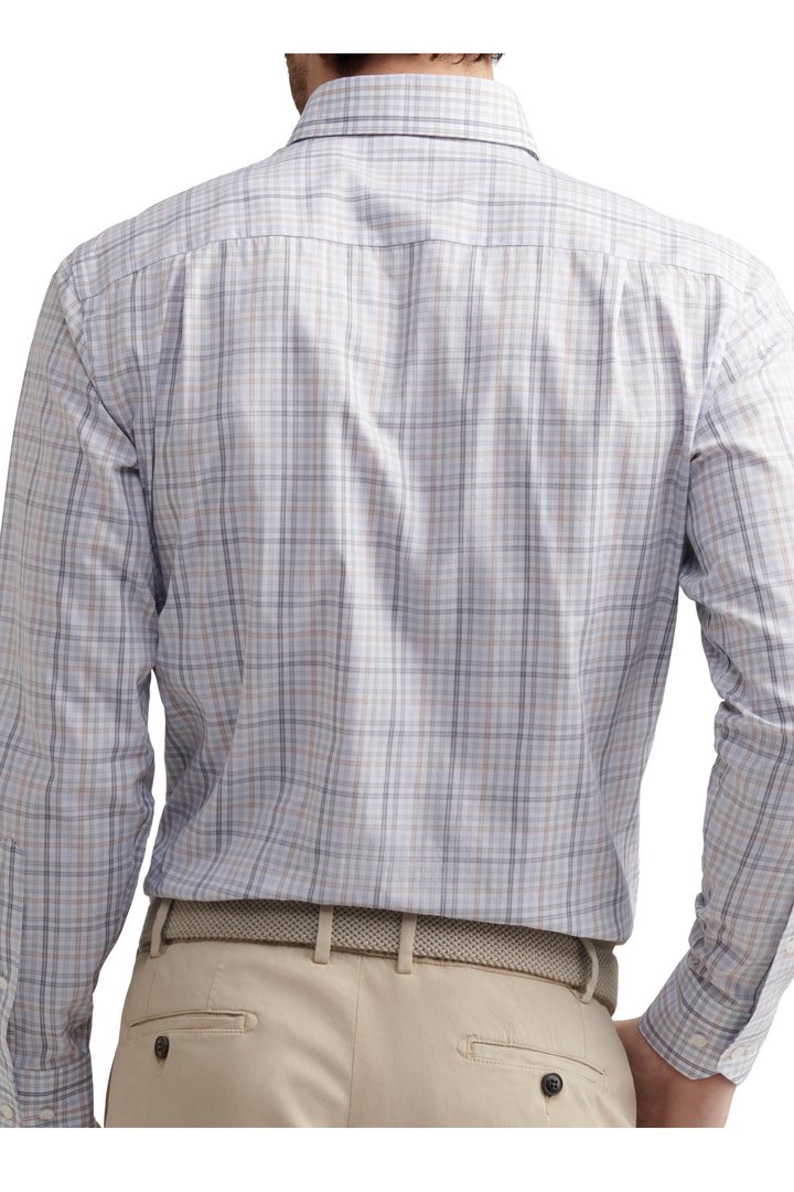 Peter Millar Men's Tailored Fit Parker Performance Poplin Sport Shirt - SHERWOOD