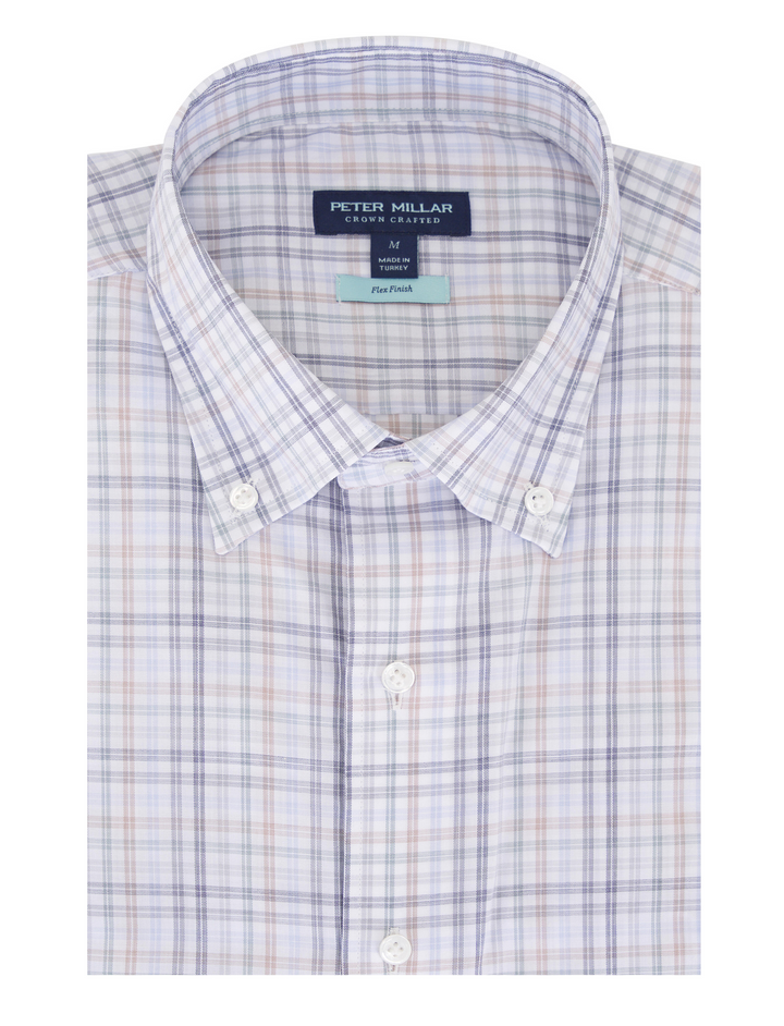 Peter Millar Men's Tailored Fit Parker Performance Poplin Sport Shirt - SHERWOOD