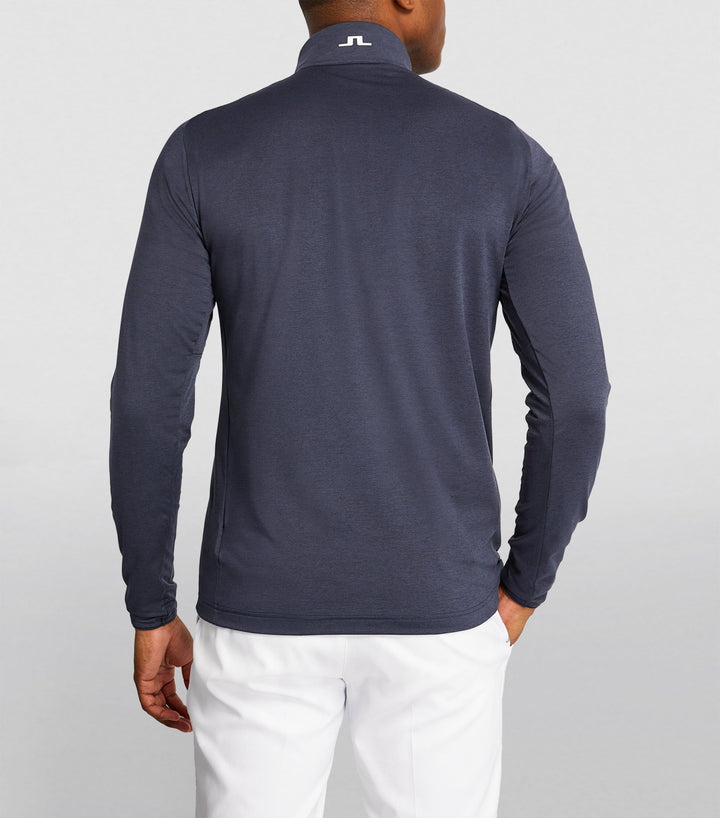 J.Lindeberg Mens Henry Relaxed Fit Mid Layer - NAVY MELANGE - Golf Anything Canada