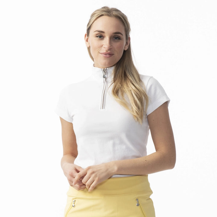 Daily Sports WomensKim White Cap Sleeve Polo Shirt - WHITE - Golf Anything Canada