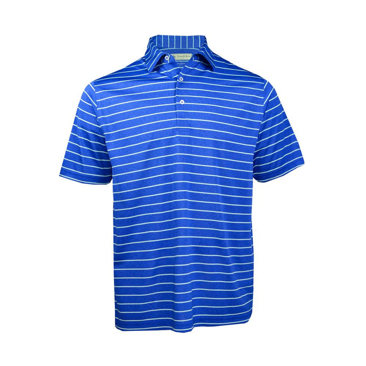 Donald Ross Mens Melange Jersey Stripe Polo - ROYAL - Golf Anything Canada