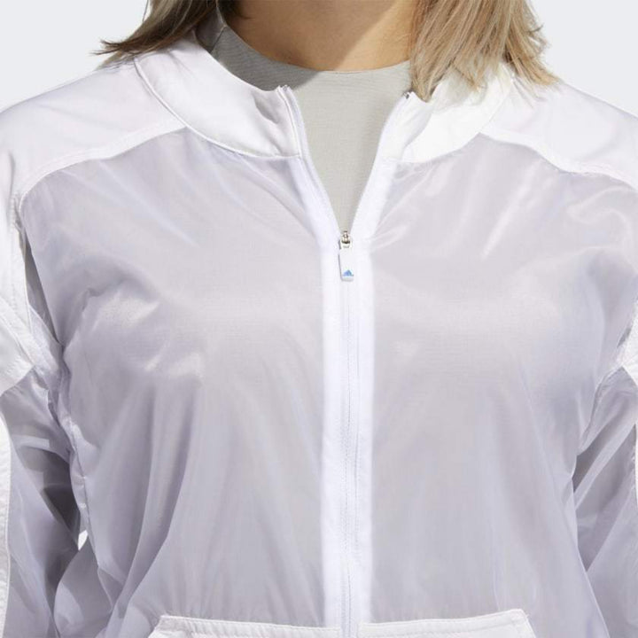 adidas Womens Packable Wind & Water Light Full Zip Jacket - WHITE - Golf Anything Canada