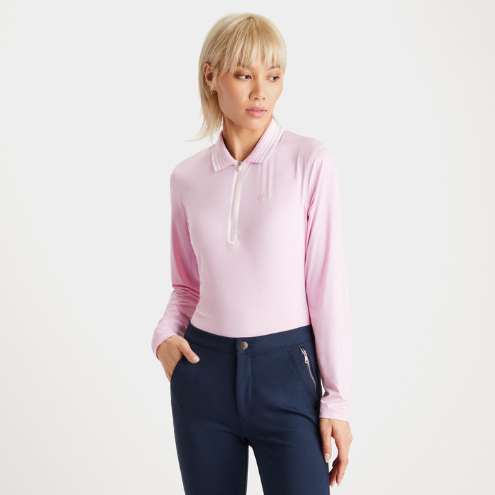 G/Fore Womens Featherweight Silky 1/4 Zip Polo - BLUSH - Golf Anything Canada