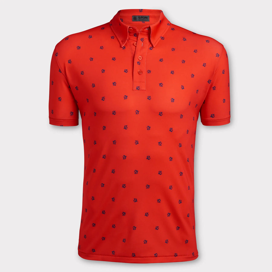 G/Fore Mens Mini G'S Tech Jersey Polo - POPPY - Golf Anything Canada