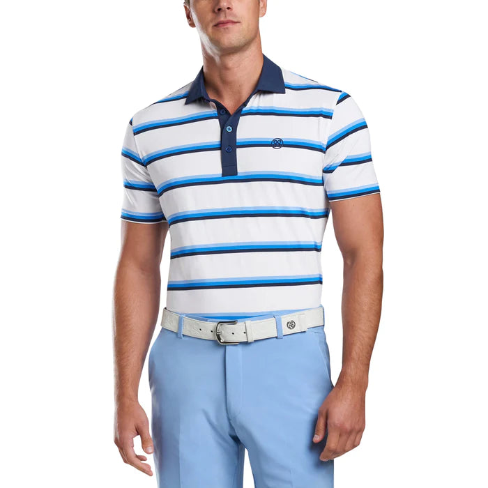 G/Fore Mens Tri Stripe Polo - SNOW - Golf Anything Canada