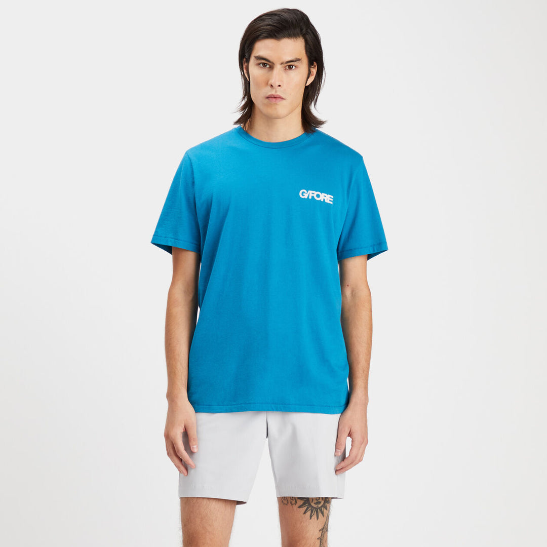 G/Fore Mens Gradient Circle G's Cotton Slim Fit Tee - PETROL - Golf Anything Canada