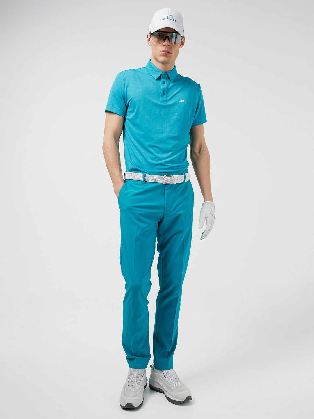 J.Lindeberg Mens Spiral Regular Fit Golf Polo - ENAMEL BLUE - Golf Anything Canada