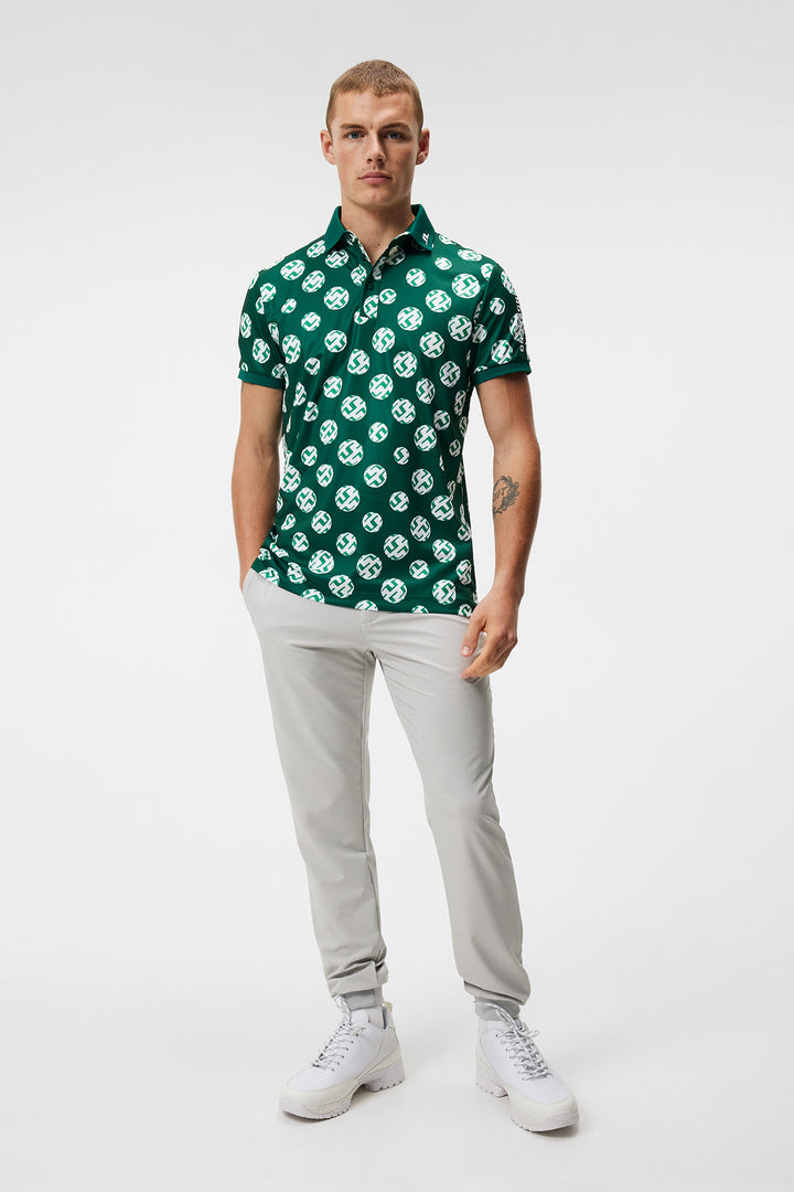 J.Lindeberg Mens Tour Tech Regular Fit Print Polo - RAIN FOREST SPHERE DOT - Golf Anything Canada