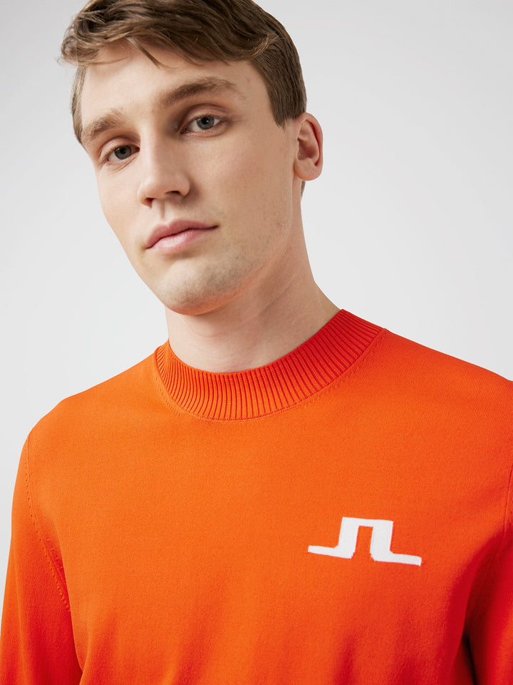 J.Lindeberg Mens Gus Golf Sweater - TANGERINE TANGO - Golf Anything Canada
