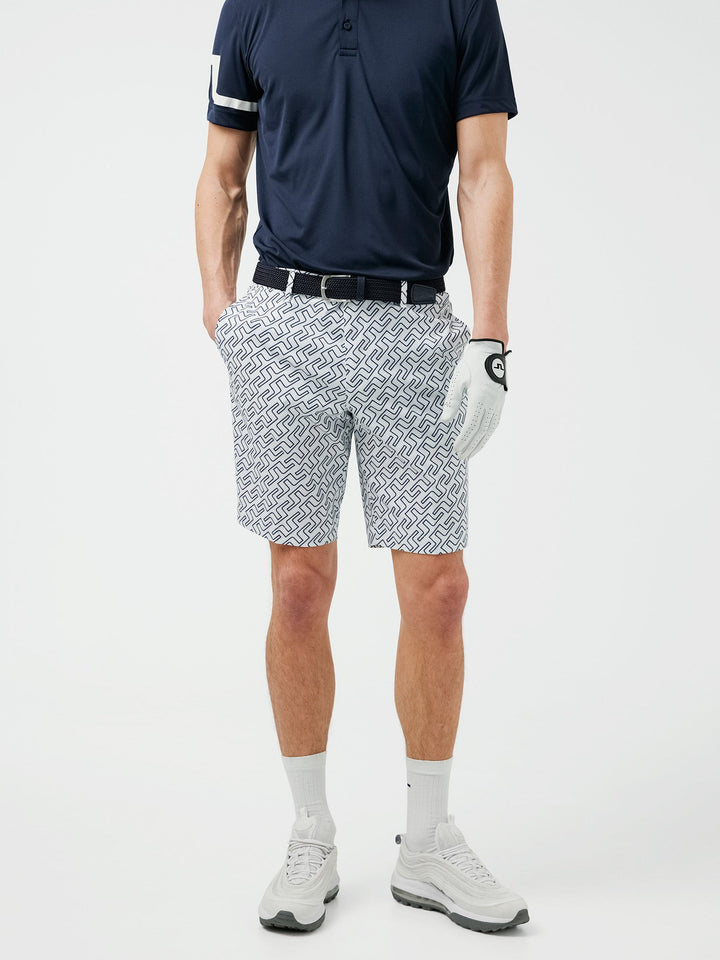 J.Lindeberg Mens Tim Golf Shorts - JL NAVY BRIDGE MONOGRAM - Golf Anything Canada