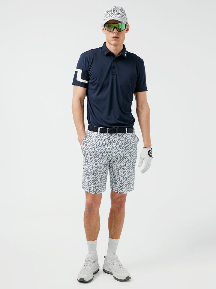 J.Lindeberg Mens Tim Golf Shorts - JL NAVY BRIDGE MONOGRAM - Golf Anything Canada