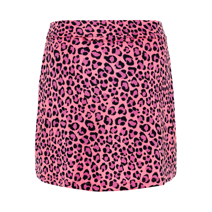 J.Lindeberg Womens THEA TX JERSEY GOLF SKIRT - PINK LEOPARD - Golf Anything Canada