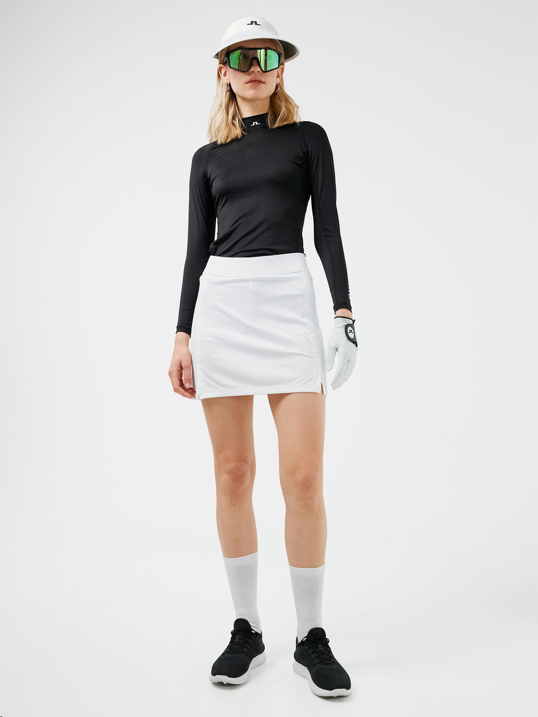 J.Lindeberg Womens Amelie Mid Golf Skirt - WHITE - Golf Anything Canada
