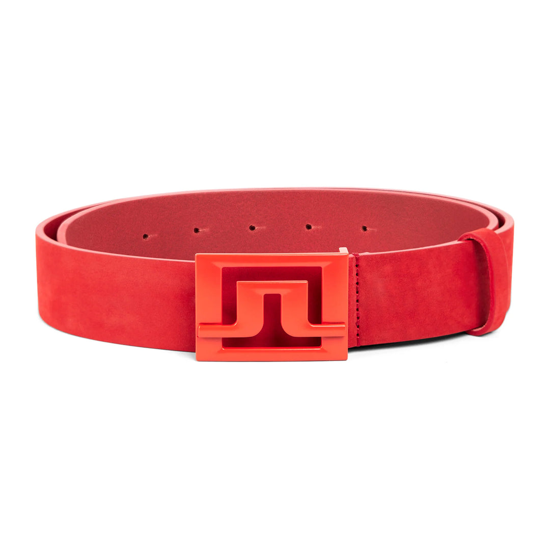 J.Lindeberg Mens Slater Leather Belt - FIERY RED - Golf Anything Canada