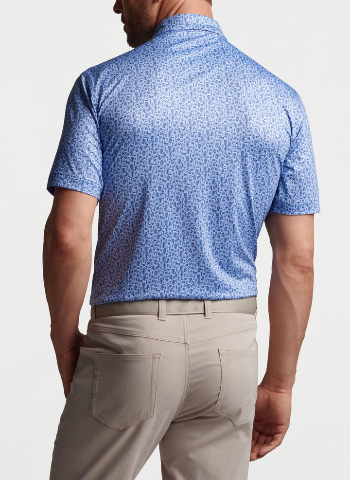 Peter Millar Mens Blackstone Performance Jersey Polo Sean Self Collar - ICEBERG BLUE - Golf Anything Canada