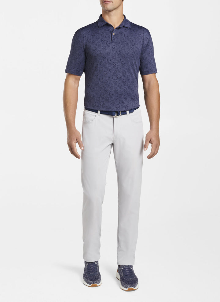 Peter Millar Mens Carl Skull Performance Jacquard Polo - NAVY - Golf Anything Canada