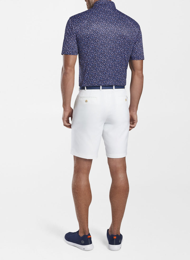 Peter Millar Mens Featherweight Printed Fish Performance Polo - NAVY - Golf Anything Canada