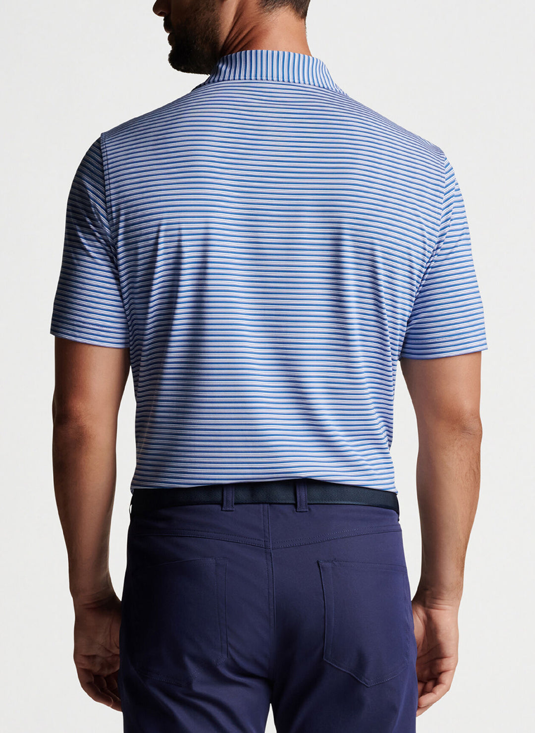 Peter Millar Mens Bishop Performance Jersey Polo - STARBOARD BLUE - Golf Anything Canada