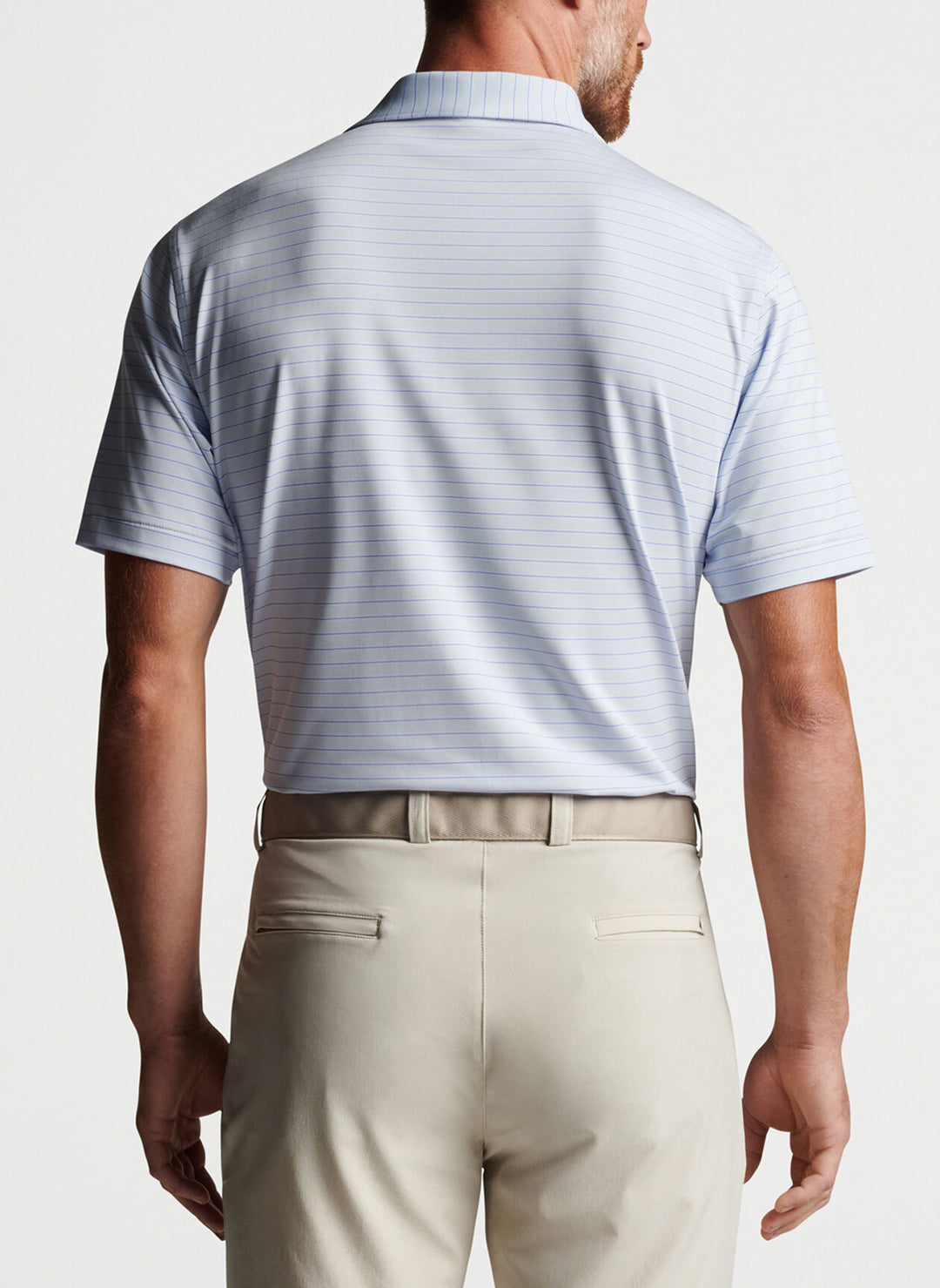 Peter Millar Mens Drum Performance Jersey Polo - SHAVED ICE - Golf Anything Canada
